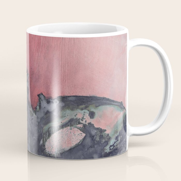 Abstract Pink and Charcoal Art Print Coffee Mug Gallery Image 1