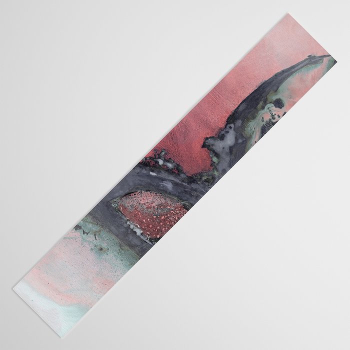 Abstract Pink and Charcoal Art Print Table Runner Gallery Image 3