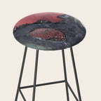 Abstract Pink and Charcoal Art Print Stool Gallery Image 2