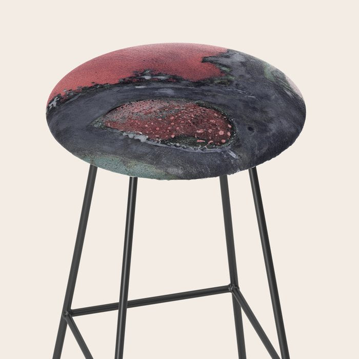 Abstract Pink and Charcoal Art Print Stool Gallery Image 2