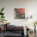 Abstract Pink and Charcoal Art Print Wood Wall Art Gallery Image 2
