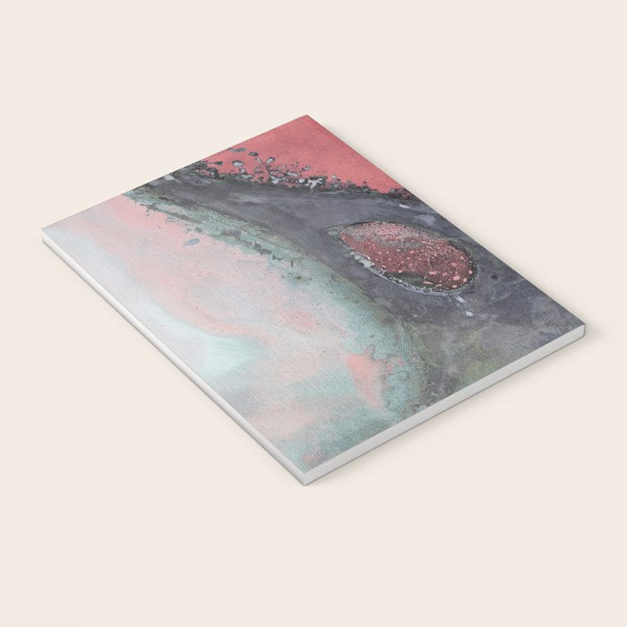 Abstract Pink and Charcoal Art Print Notebook Gallery Image 3