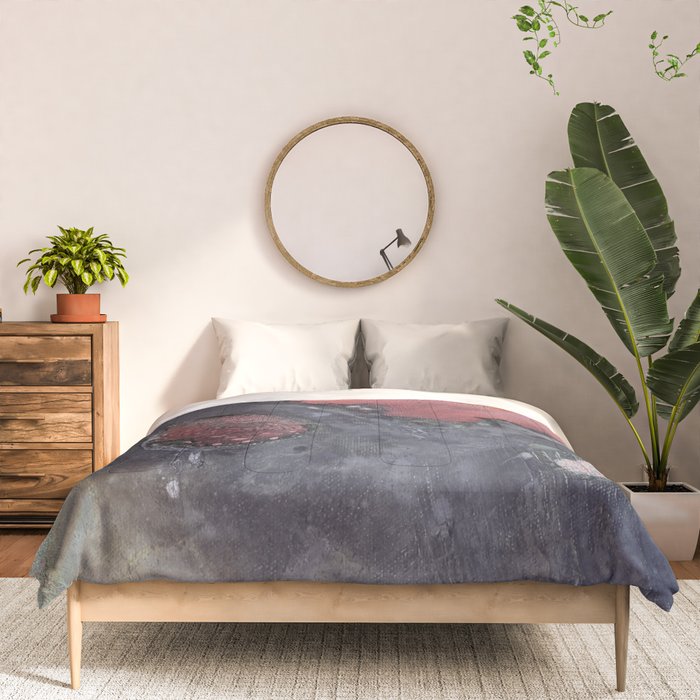 Abstract Pink and Charcoal Art Print Comforter Gallery Image 3
