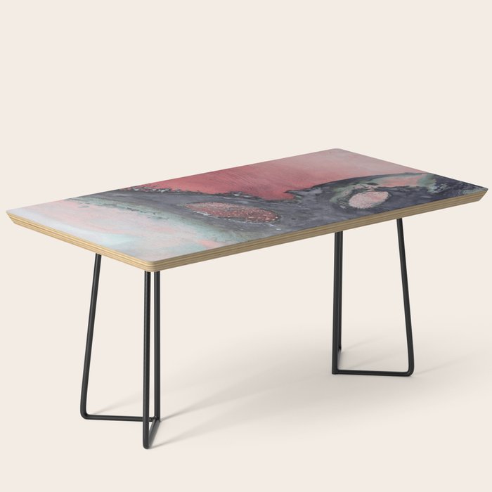 Abstract Pink and Charcoal Art Print Coffee Table Gallery Image 1
