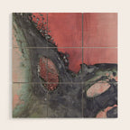 Abstract Pink and Charcoal Art Print Wood Wall Art Gallery Image 1