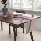 Abstract Pink and Charcoal Art Print Table Runner Gallery Image 2