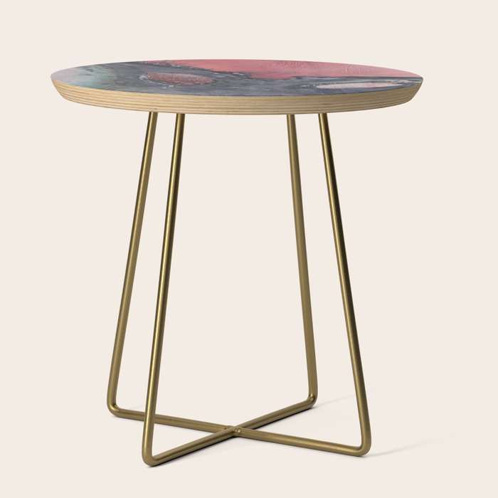 Abstract Pink and Charcoal Art Print Side Table Gallery Image 1