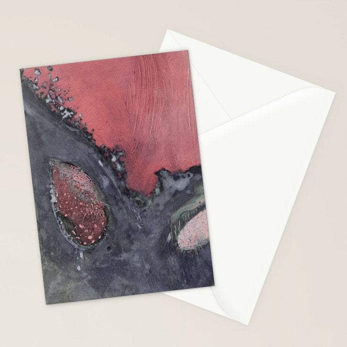 Abstract Pink and Charcoal Art Print Stationery Card Gallery Image 2