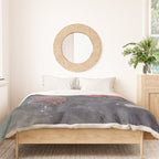Abstract Pink and Charcoal Art Print Duvet Cover Gallery Image 3