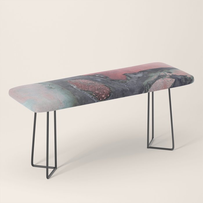 Abstract Pink and Charcoal Art Print Bench Gallery Image 1