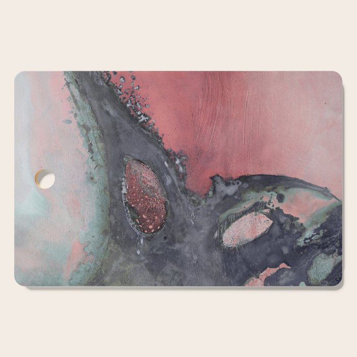 Abstract Pink and Charcoal Art Print Cutting Board Gallery Image 1