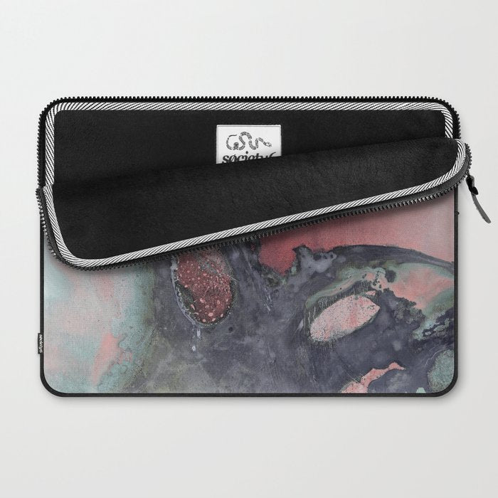 Abstract Pink and Charcoal Art Print Laptop Sleeve Gallery Image 2