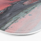 Abstract Pink and Charcoal Art Print Bath Mat Gallery Image 3