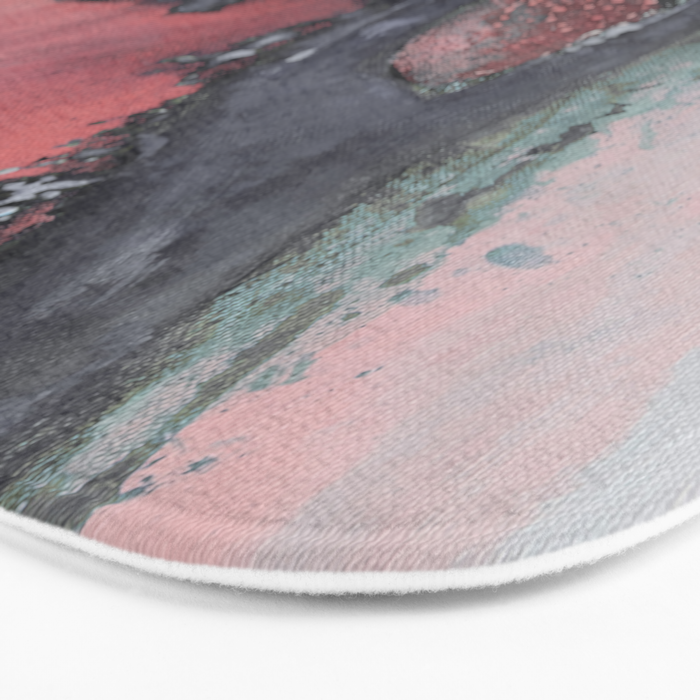 Abstract Pink and Charcoal Art Print Bath Mat Gallery Image 3