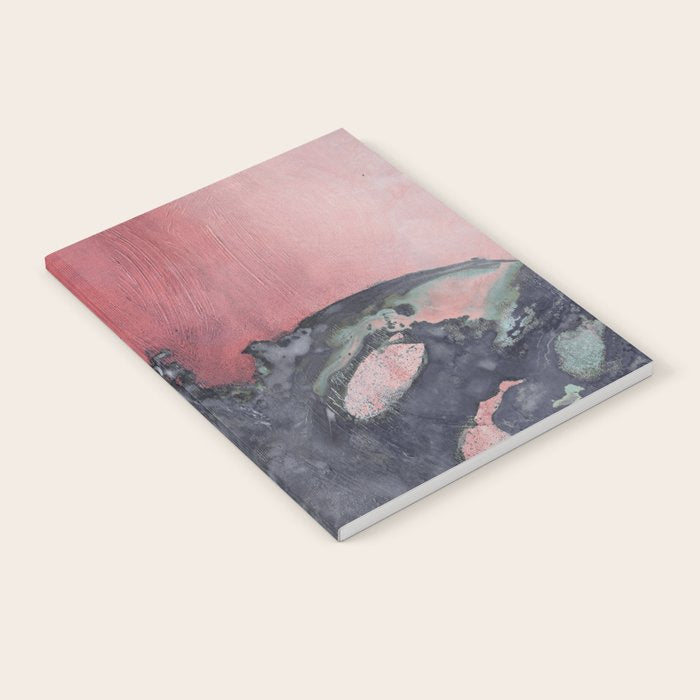 Abstract Pink and Charcoal Art Print Notebook Gallery Image 1