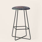 Abstract Pink and Charcoal Art Print Stool Gallery Image 1