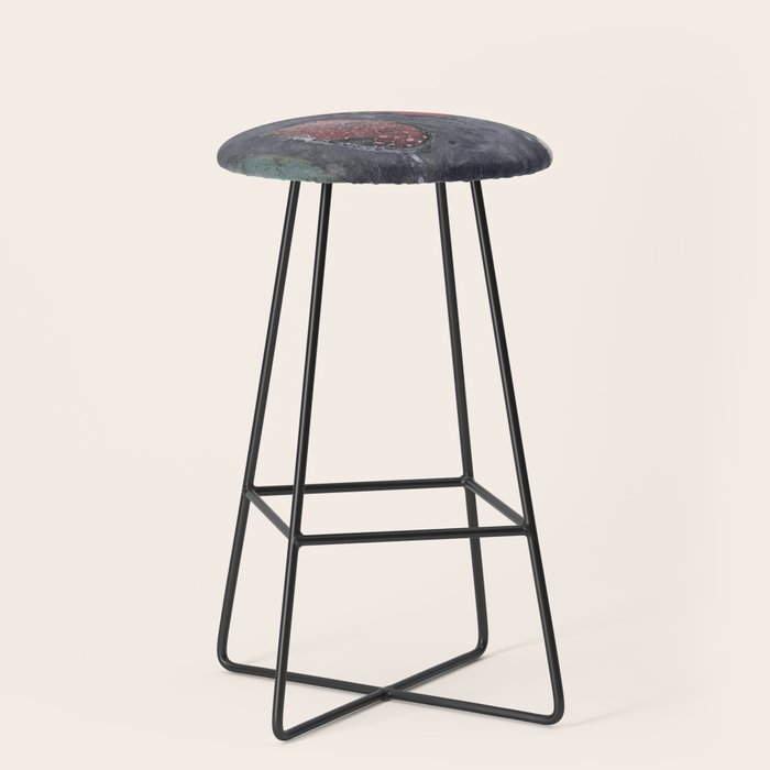 Abstract Pink and Charcoal Art Print Stool Gallery Image 1