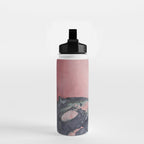Abstract Pink and Charcoal Art Print Water Bottle Gallery Image 2