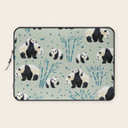 Panda Watercolor Shade of Green  Laptop Sleeve Gallery Image 1