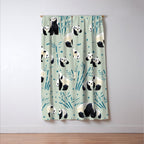 Panda Watercolor Shade of Green  Window Curtain Gallery Image 3