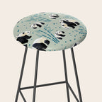 Panda Watercolor Shade of Green  Stool Gallery Image 2