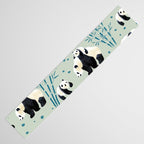 Panda Watercolor Shade of Green  Table Runner Gallery Image 3