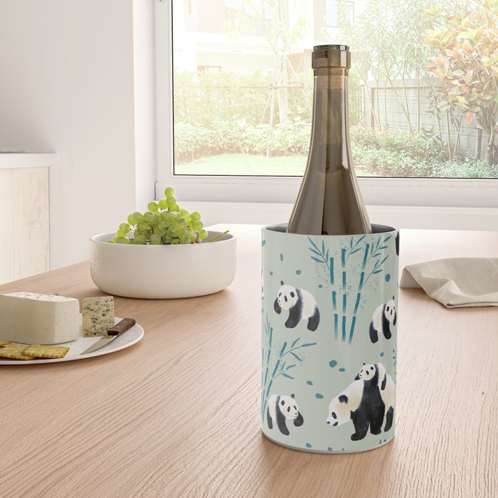 Panda Watercolor Shade of Green  Wine Chiller Gallery Image 4