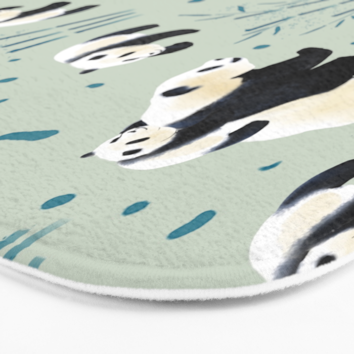 Panda Watercolor Shade of Green  Bath Mat Gallery Image 3