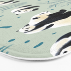 Panda Watercolor Shade of Green  Bath Mat Gallery Image 3