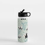 Panda Watercolor Shade of Green  Water Bottle Gallery Image 1