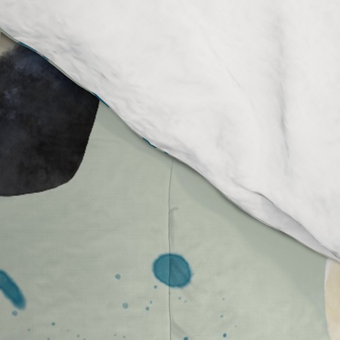 Panda Watercolor Shade of Green  Comforter Gallery Image 4