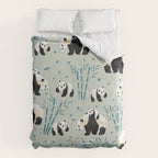 Panda Watercolor Shade of Green  Comforter Gallery Image 6
