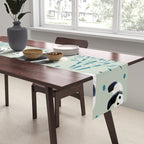 Panda Watercolor Shade of Green  Table Runner Gallery Image 2