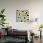 Panda Watercolor Shade of Green  Wood Wall Art Gallery Image 2