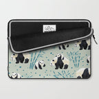 Panda Watercolor Shade of Green  Laptop Sleeve Gallery Image 2