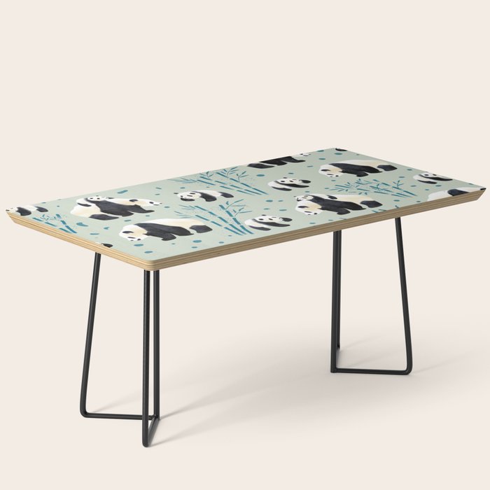 Panda Watercolor Shade of Green  Coffee Table Gallery Image 1