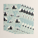 Panda Watercolor Shade of Green  Wrapping Paper Gallery Image 3