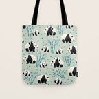 Panda Watercolor Shade of Green  Tote Bag Gallery Image 1