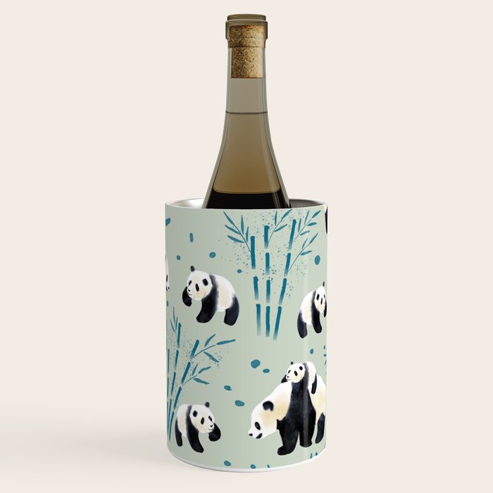 Panda Watercolor Shade of Green  Wine Chiller Gallery Image 1