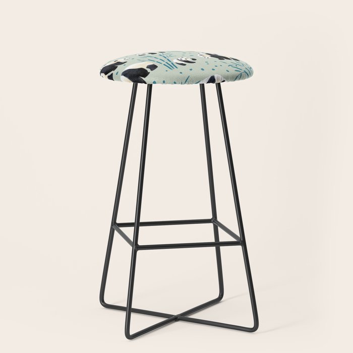 Panda Watercolor Shade of Green  Stool Gallery Image 1