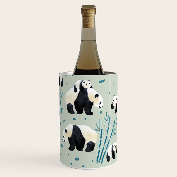Panda Watercolor Shade of Green  Wine Chiller Gallery Image 2