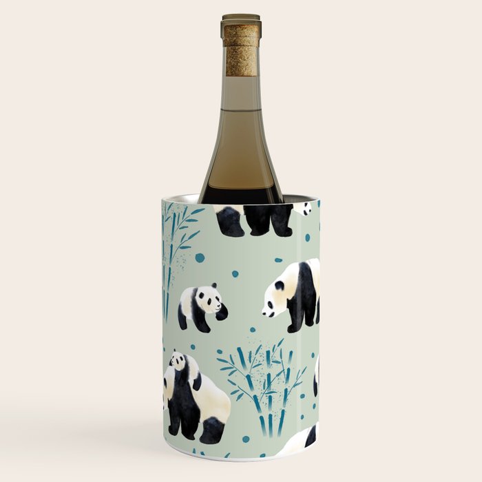 Panda Watercolor Shade of Green  Wine Chiller Gallery Image 3