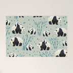 Panda Watercolor Shade of Green  Welcome Mat Gallery Image 1