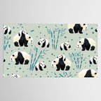 Panda Watercolor Shade of Green  Tablecloth Gallery Image 2