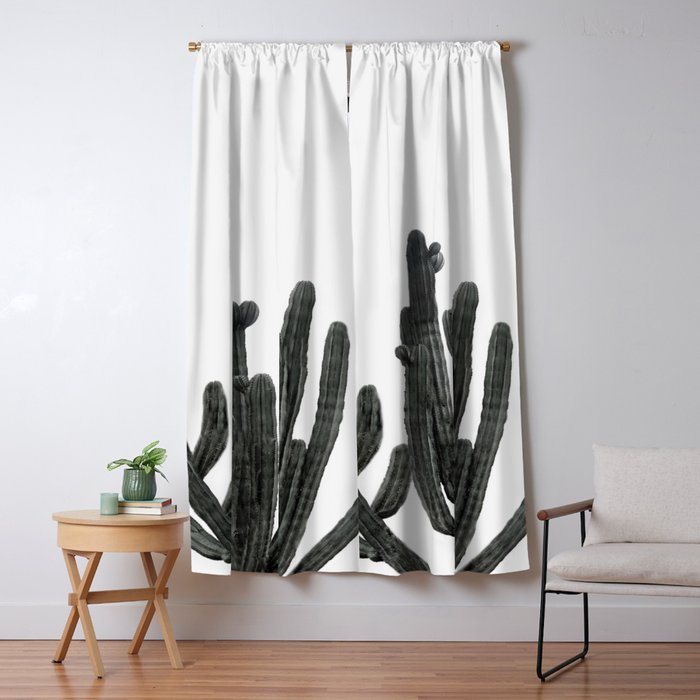 Black and White Cactus Window Curtain Gallery Image 5