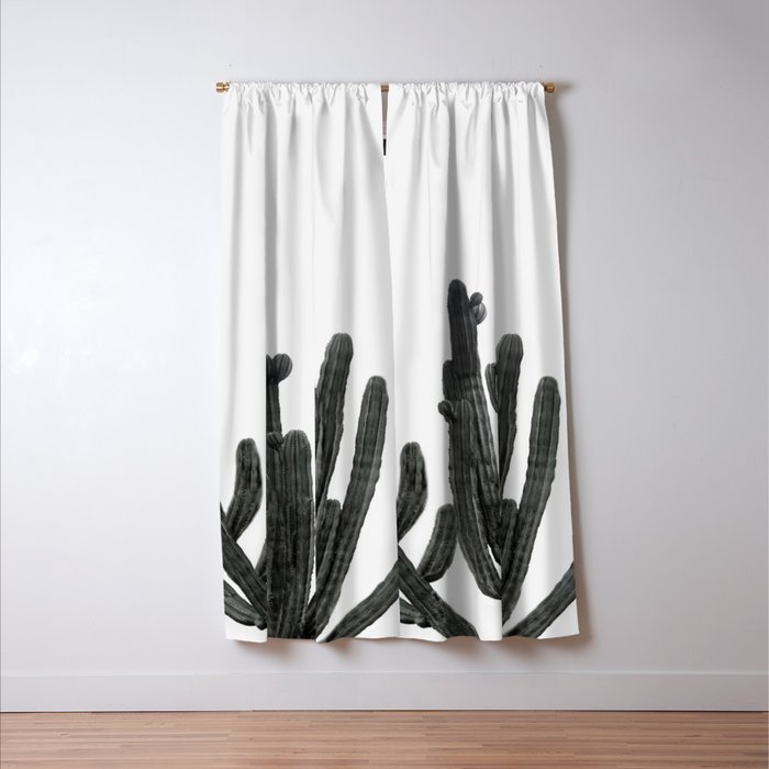 Black and White Cactus Window Curtain Gallery Image 3