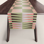 Geometric pattern rose and light green Table Runner Gallery Image 1