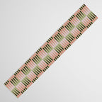 Geometric pattern rose and light green Table Runner Gallery Image 3
