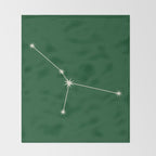 Cancer Zodiac Star Constellation Line Art Green Throw Blanket Gallery Image 2