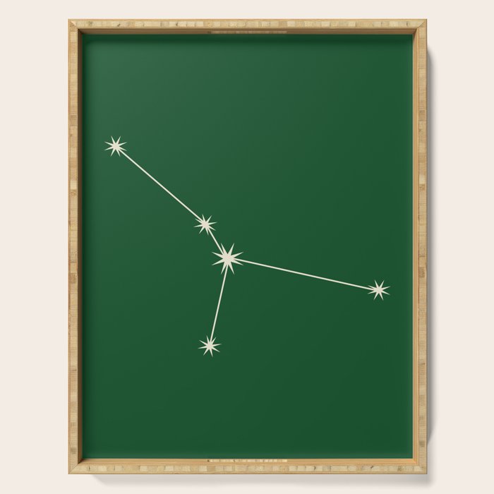 Cancer Zodiac Star Constellation Line Art Green Serving Tray Gallery Image 1